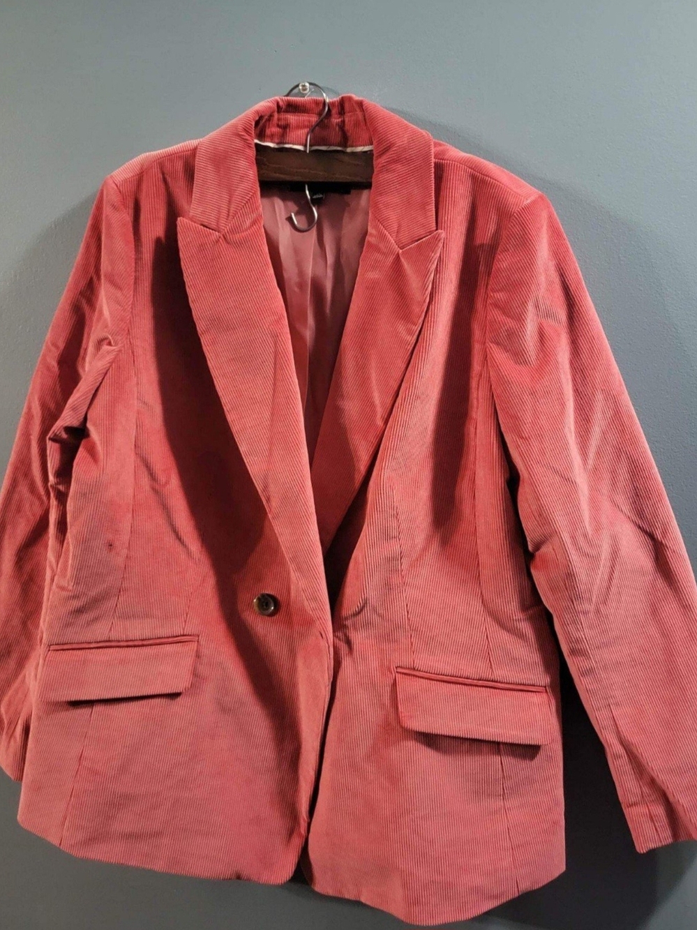 Women's Rose Corduroy Single-Button Blazer